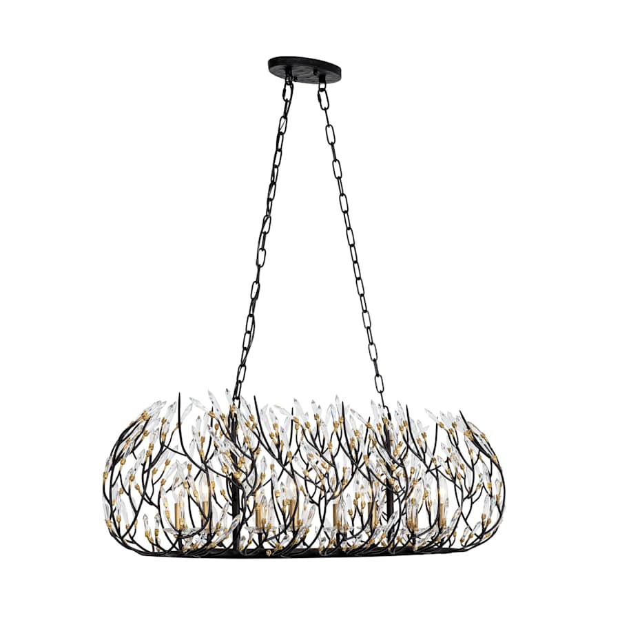 Varaluz Bask 8 Light 48" Wide Crystal Linear Pendant