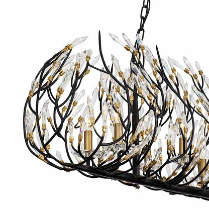 Varaluz Bask 8 Light 48" Wide Crystal Linear Pendant