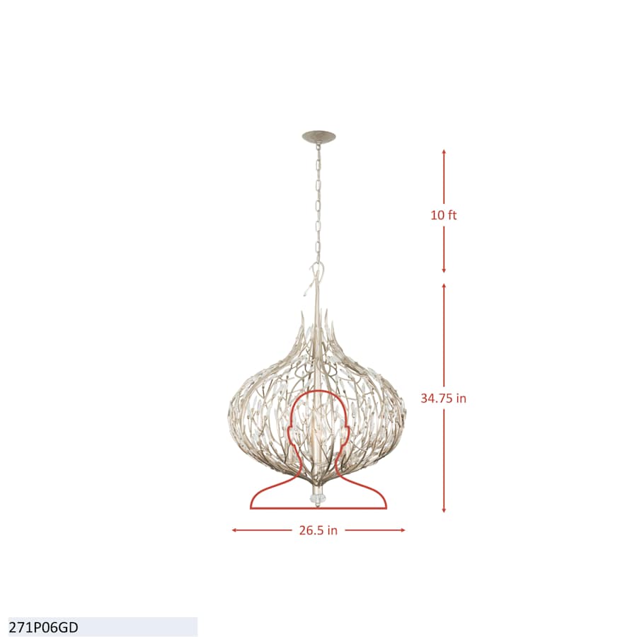Varaluz Bask 6 Light 27" Wide LED Crystal Pendant