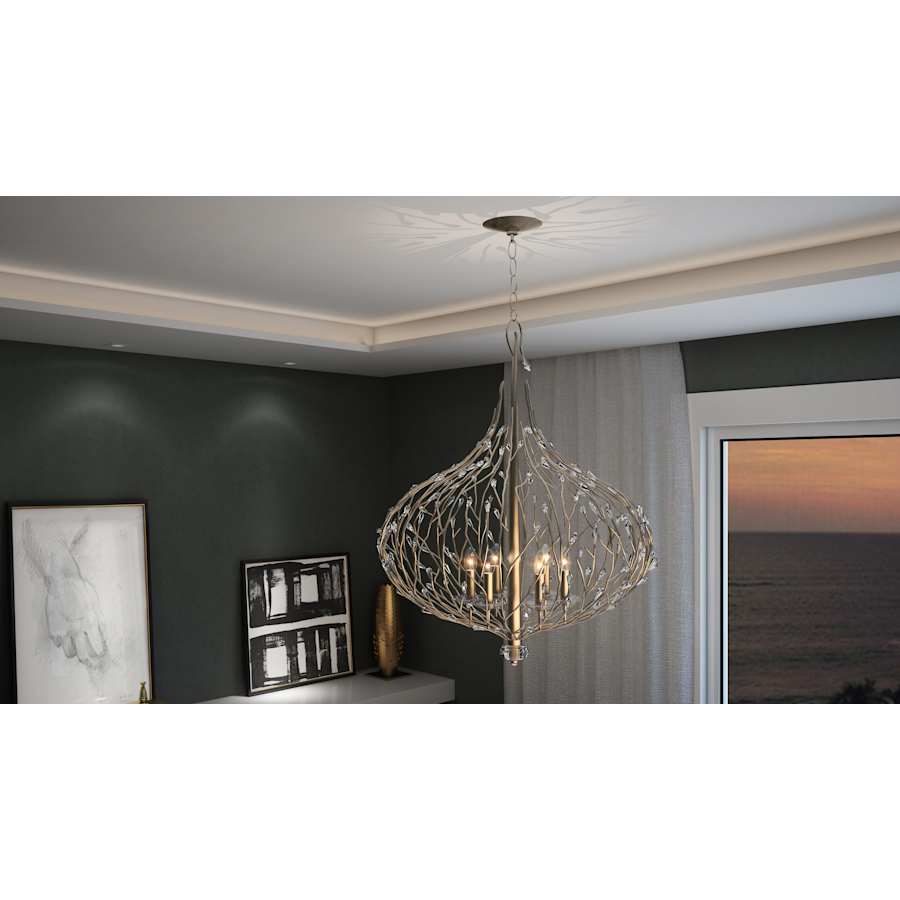 Varaluz Bask 6 Light 27" Wide LED Crystal Pendant