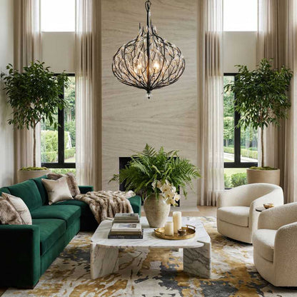 Varaluz Bask 6 Light 27" Wide LED Crystal Pendant