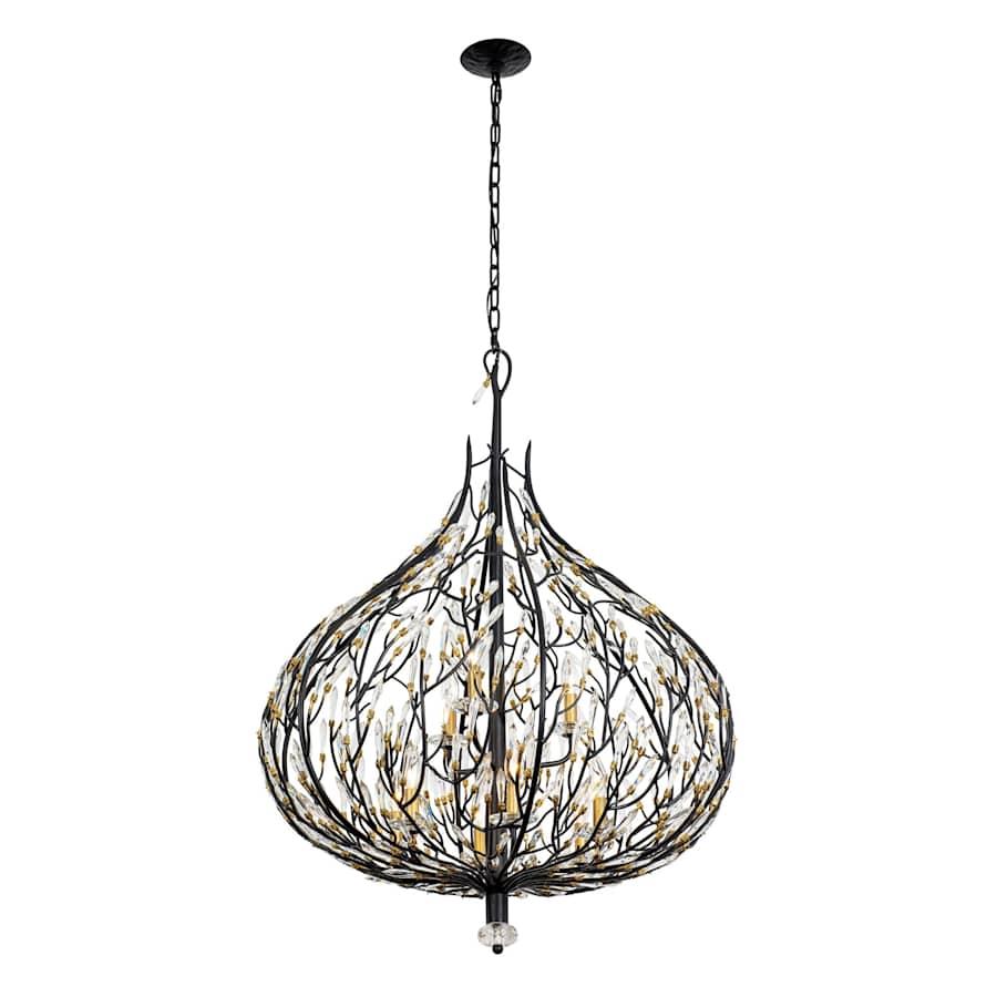 Varaluz Bask 9 Light 32" Wide Crystal Abstract Chandelier