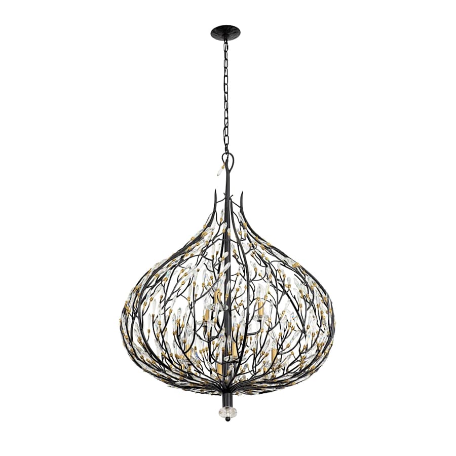 Varaluz Bask 9 Light 32" Wide Crystal Abstract Chandelier