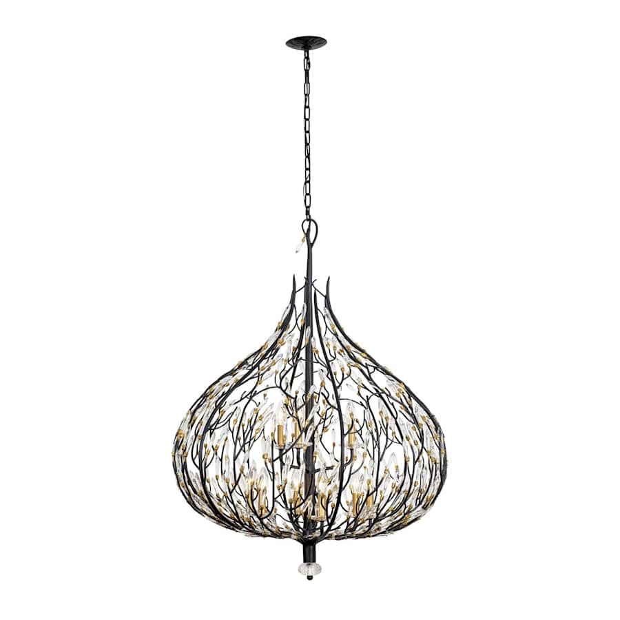 Varaluz Bask 9 Light 32" Wide Crystal Abstract Chandelier