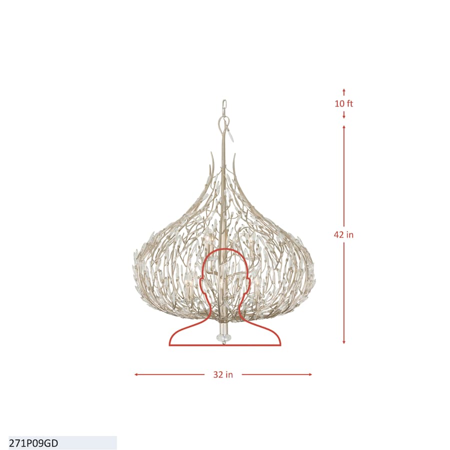 Varaluz Bask 9 Light 32" Wide Crystal Abstract Chandelier
