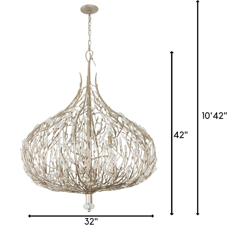 Varaluz Bask 9 Light 32" Wide Crystal Abstract Chandelier