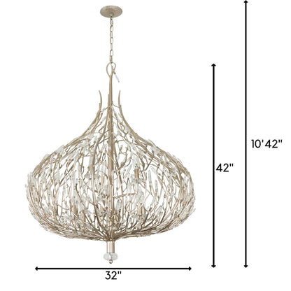 Varaluz Bask 9 Light 32" Wide Crystal Abstract Chandelier