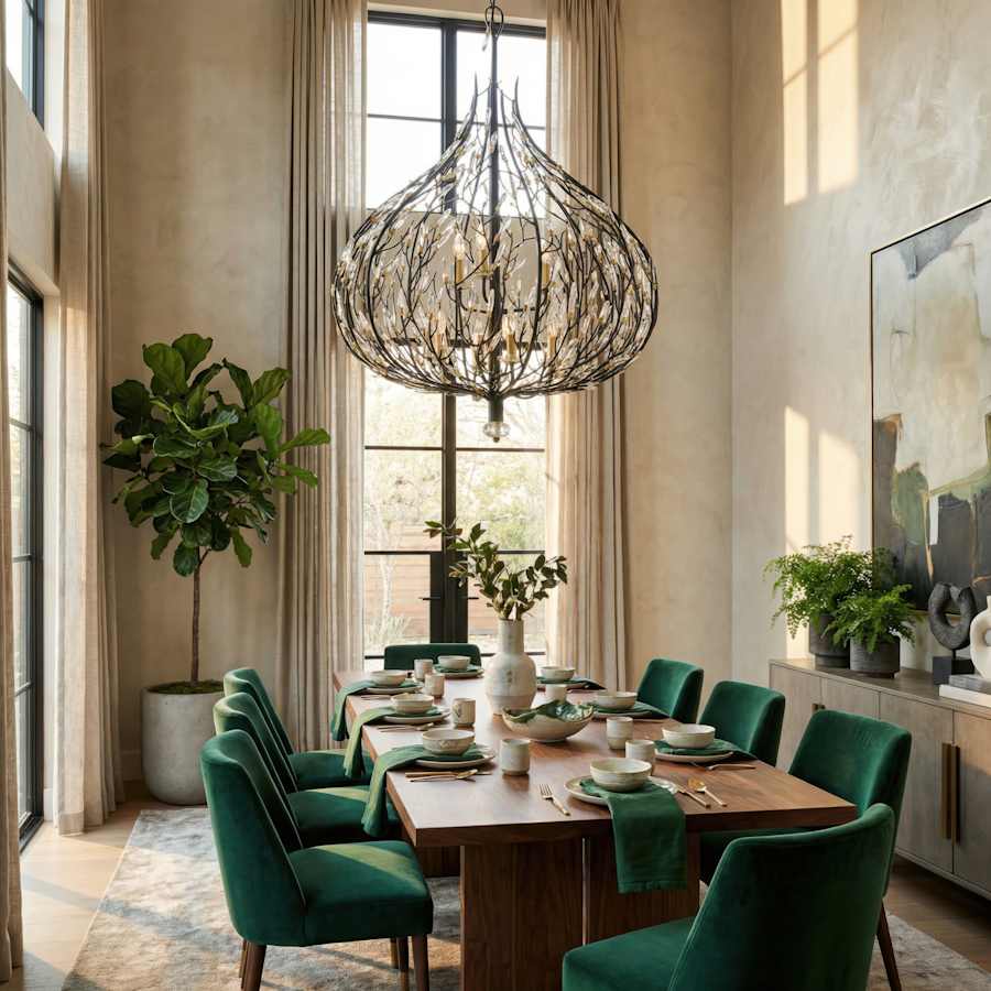 Varaluz Bask 9 Light 32" Wide Crystal Abstract Chandelier
