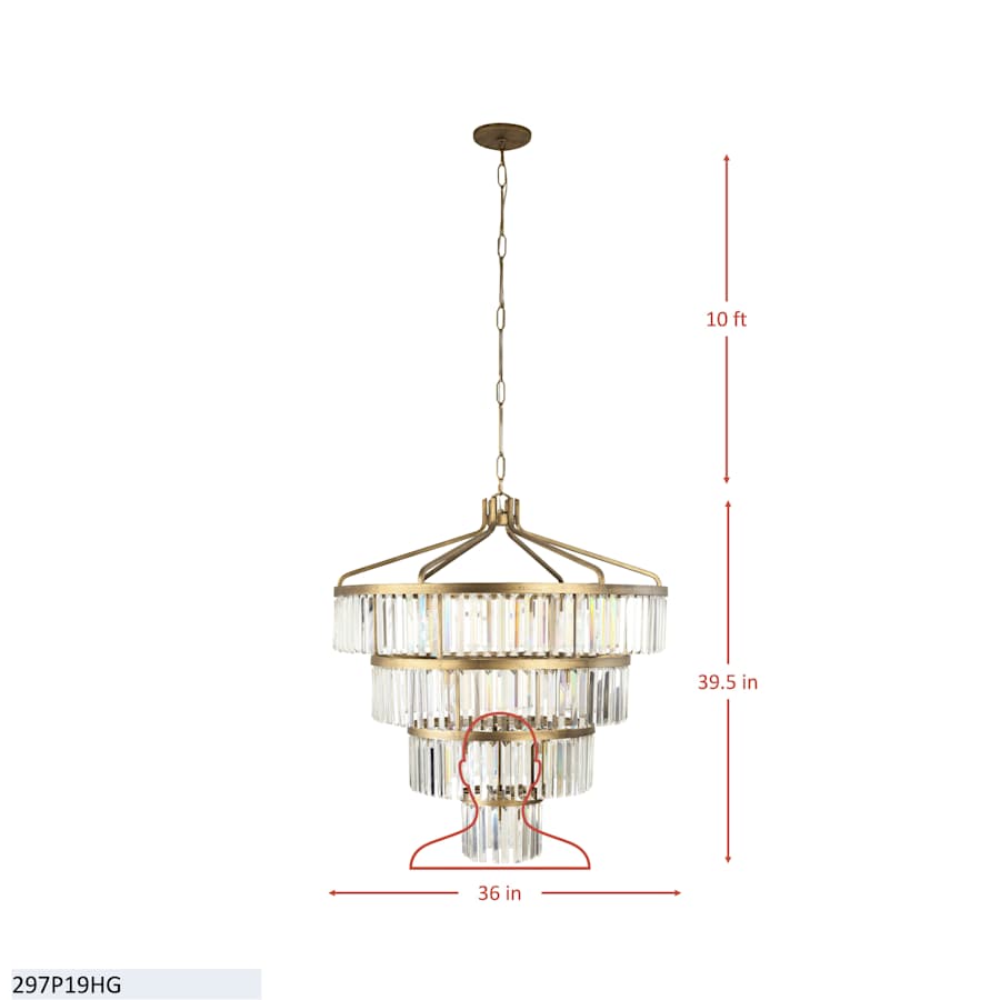 Varaluz Social Club 19 Light 36" Wide Crystal Waterfall Chandelier