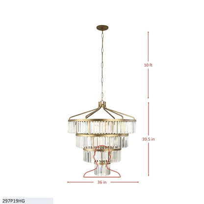 Varaluz Social Club 19 Light 36" Wide Crystal Waterfall Chandelier