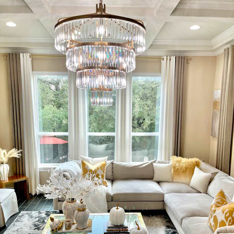 Varaluz Social Club 19 Light 36" Wide Crystal Waterfall Chandelier