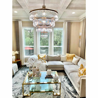 Varaluz Social Club 19 Light 36" Wide Crystal Waterfall Chandelier