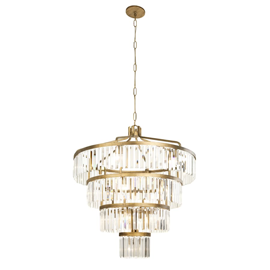 Varaluz Social Club 19 Light 36" Wide Crystal Waterfall Chandelier