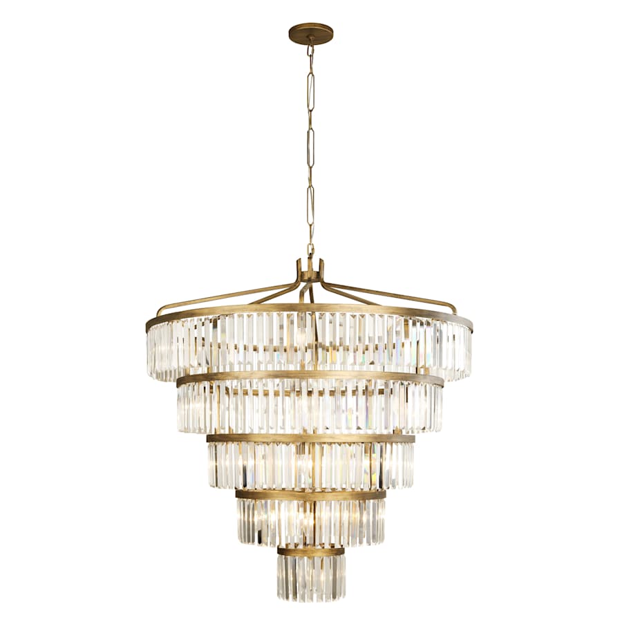 Varaluz Social Club 25 Light 44" Wide Crystal Waterfall Chandelier