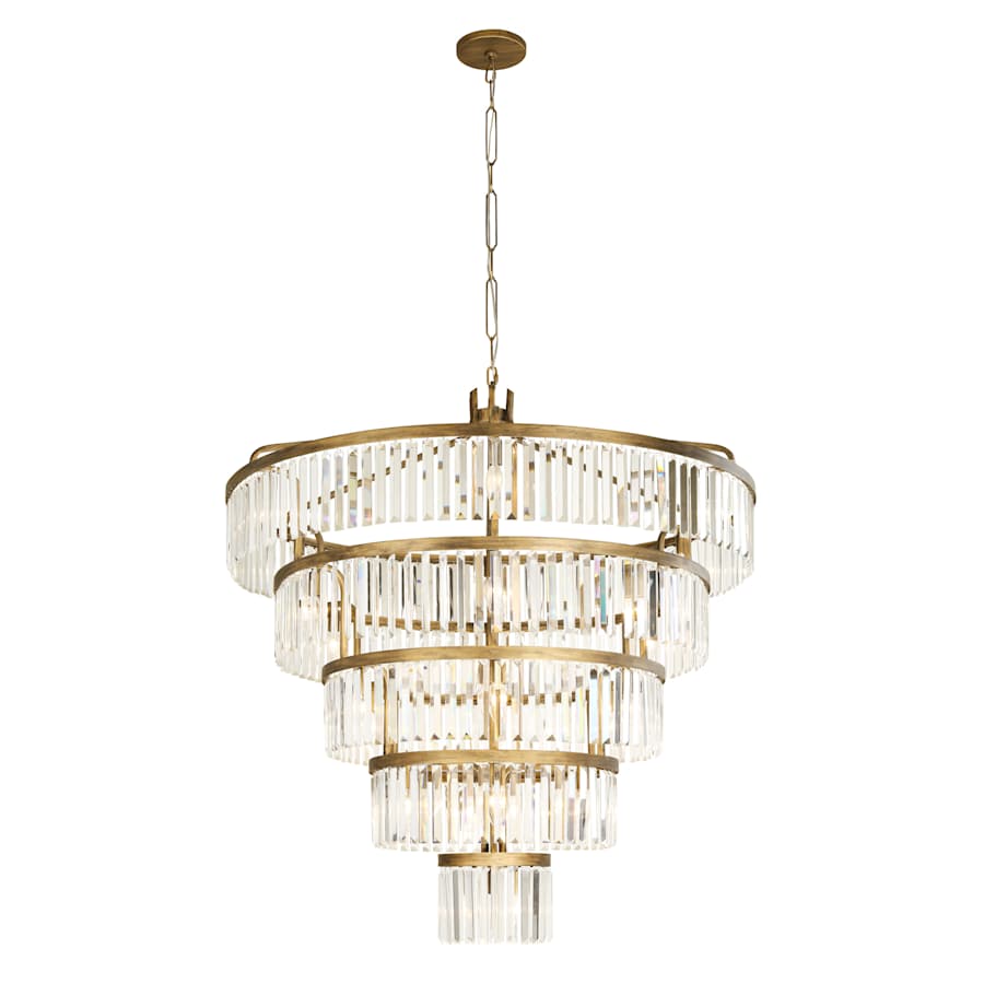 Varaluz Social Club 25 Light 44" Wide Crystal Waterfall Chandelier