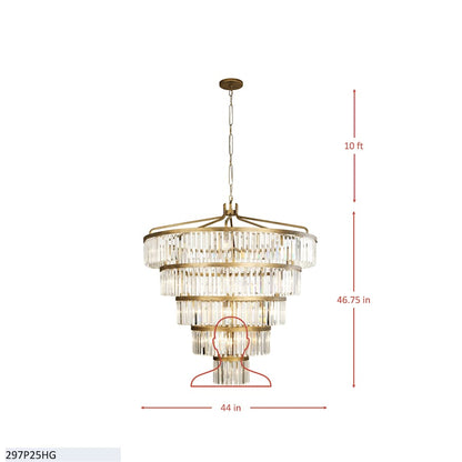 Varaluz Social Club 25 Light 44" Wide Crystal Waterfall Chandelier
