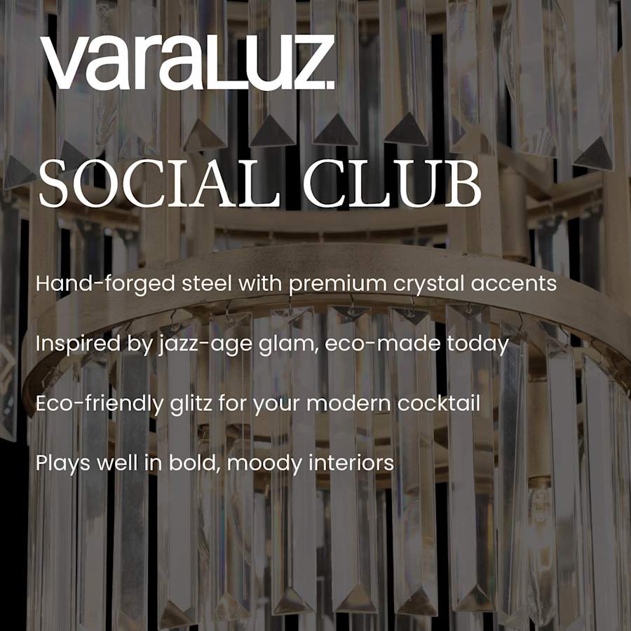 Varaluz Social Club 25 Light 44" Wide Crystal Waterfall Chandelier