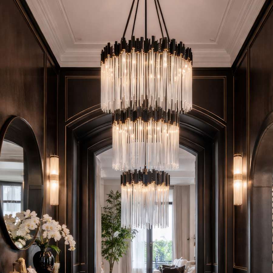 Varaluz Matrix 18 Light 30" Wide Waterfall Chandelier