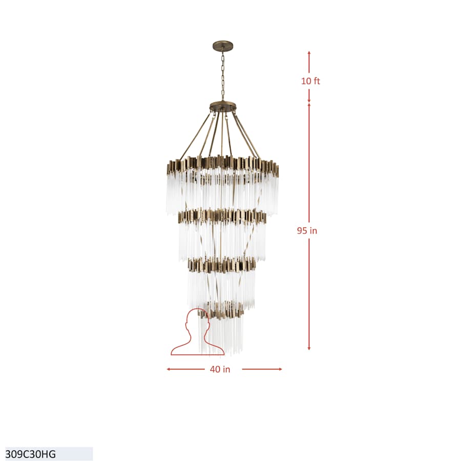 Varaluz Matrix 30 Light 40" Wide Waterfall Chandelier