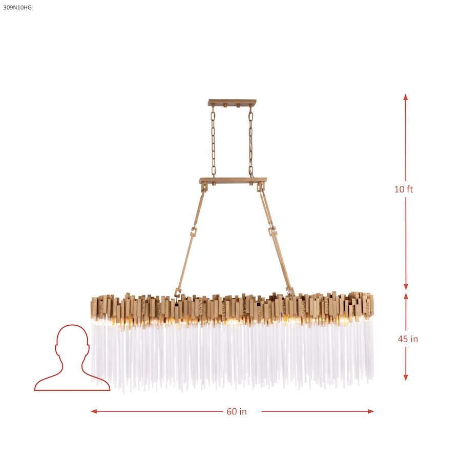 Varaluz Matrix 10 Light 60" Wide Linear Chandelier