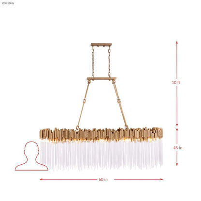 Varaluz Matrix 10 Light 60" Wide Linear Chandelier