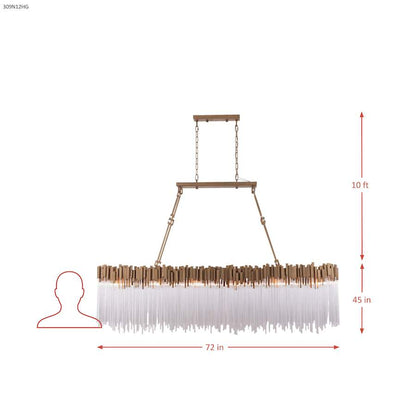 Varaluz Matrix 12 Light 72" Wide Linear Chandelier