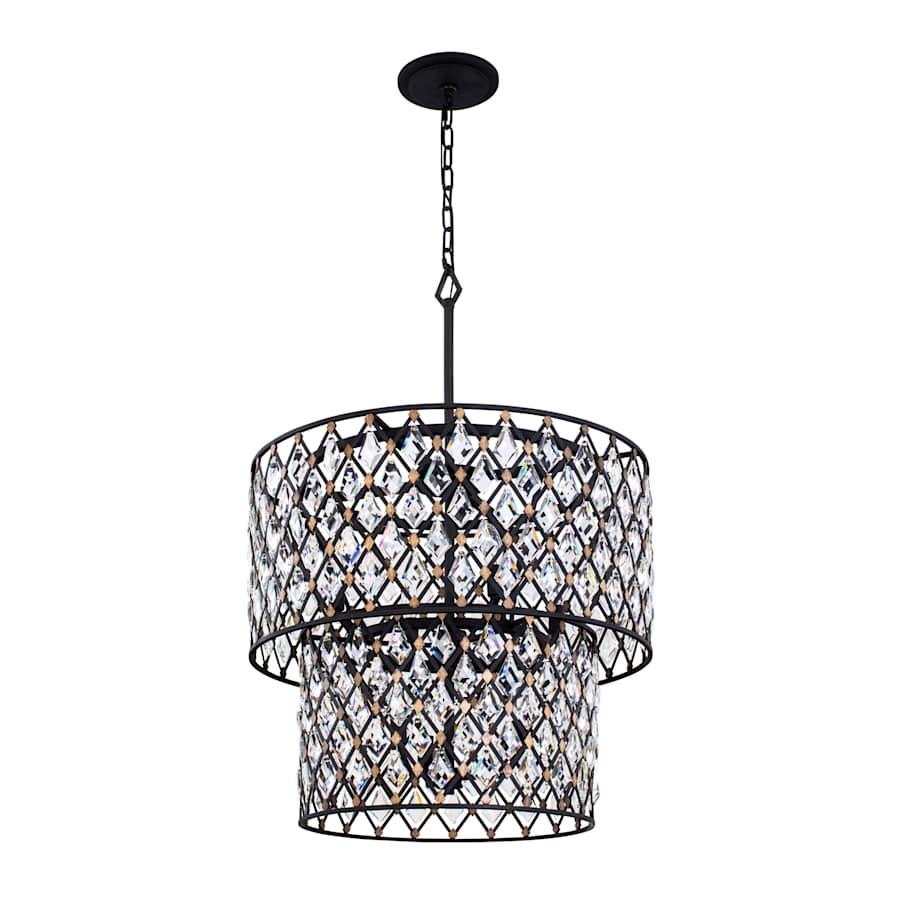 Varaluz Windsor 7 Light 25" Wide Crystal Waterfall Chandelier