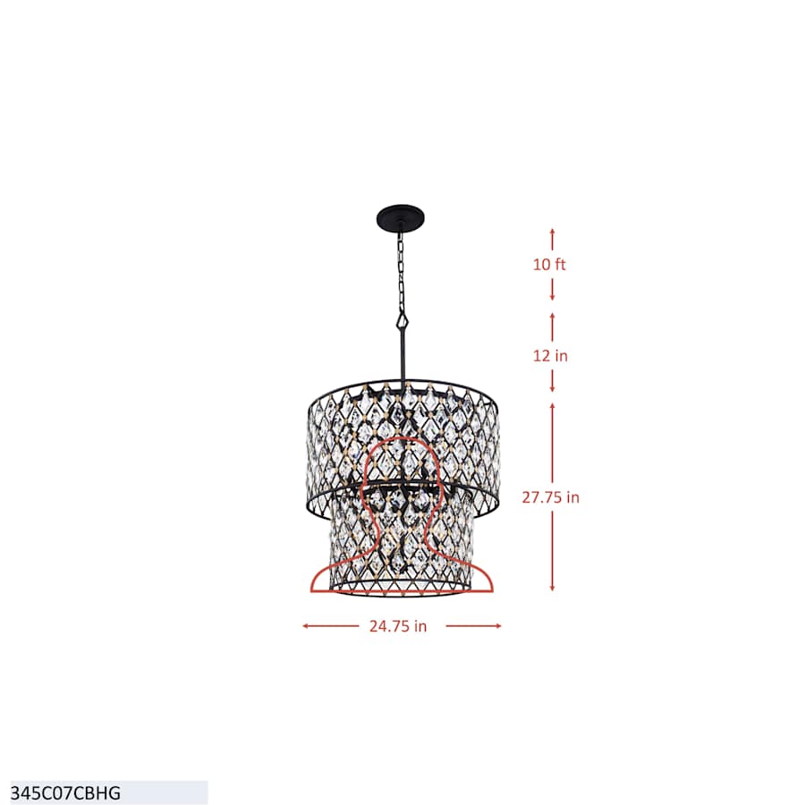 Varaluz Windsor 7 Light 25" Wide Crystal Waterfall Chandelier