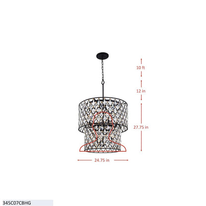 Varaluz Windsor 7 Light 25" Wide Crystal Waterfall Chandelier