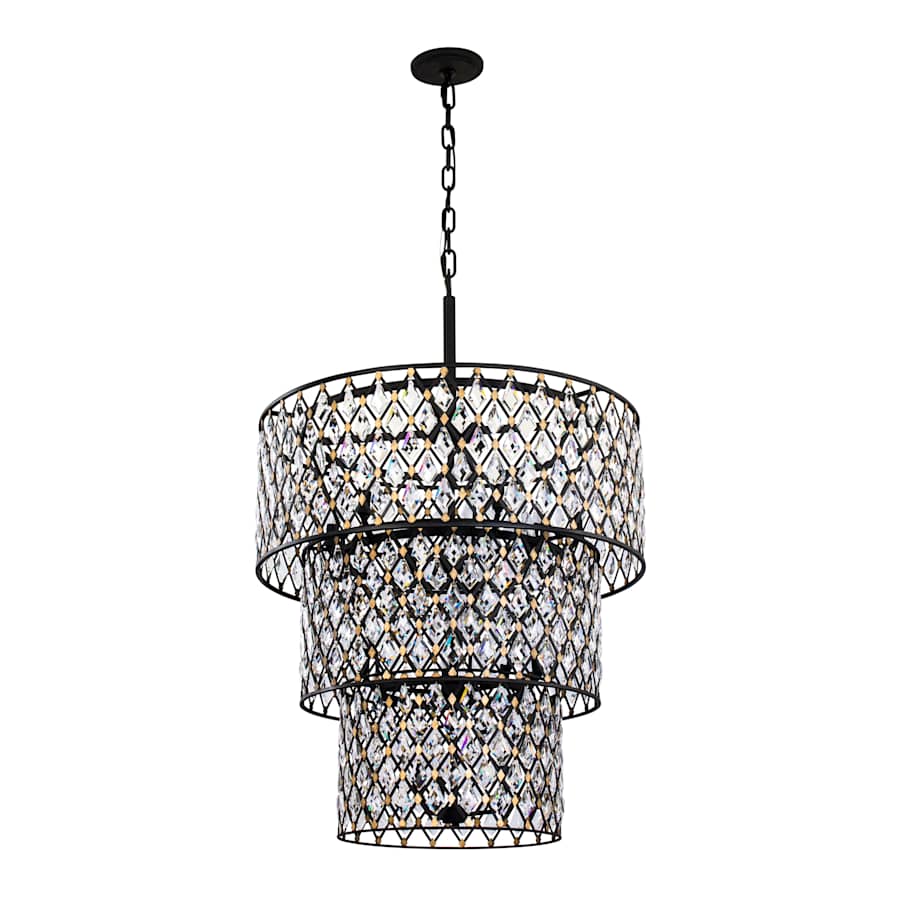 Varaluz Windsor 13 Light 32" Wide Crystal Waterfall Chandelier