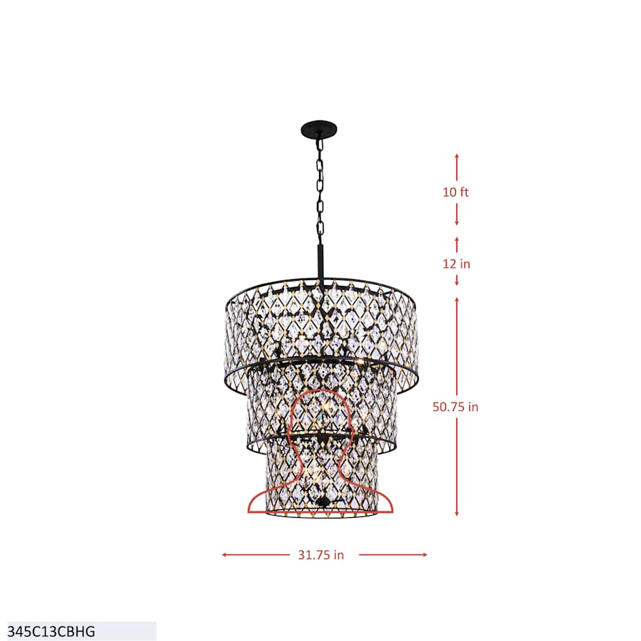 Varaluz Windsor 13 Light 32" Wide Crystal Waterfall Chandelier
