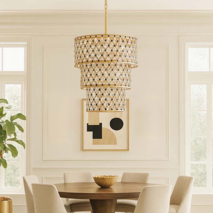Varaluz Windsor 13 Light 32" Wide Crystal Waterfall Chandelier