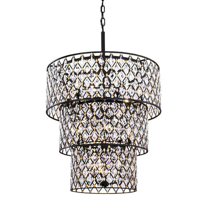Varaluz Windsor 13 Light 32" Wide Crystal Waterfall Chandelier