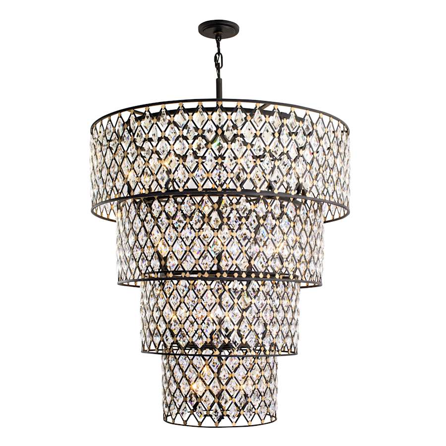 Varaluz Windsor 21 Light 40" Wide Crystal Waterfall Chandelier