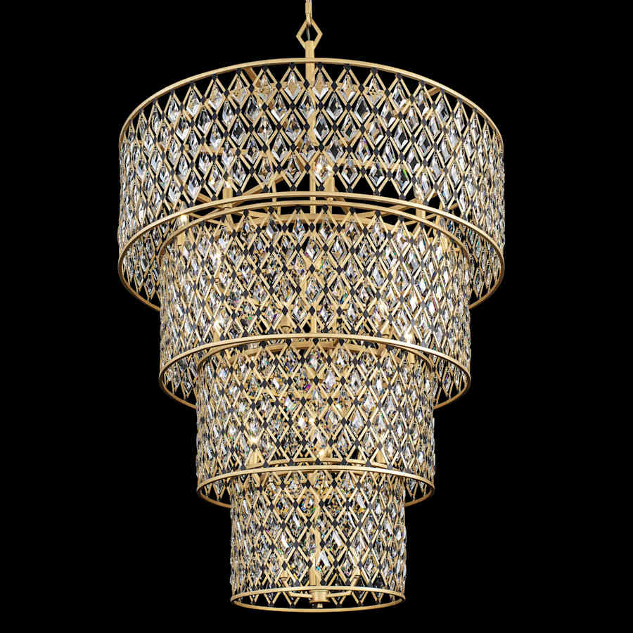 Varaluz Windsor 21 Light 40" Wide Crystal Waterfall Chandelier