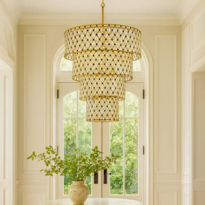 Varaluz Windsor 21 Light 40" Wide Crystal Waterfall Chandelier