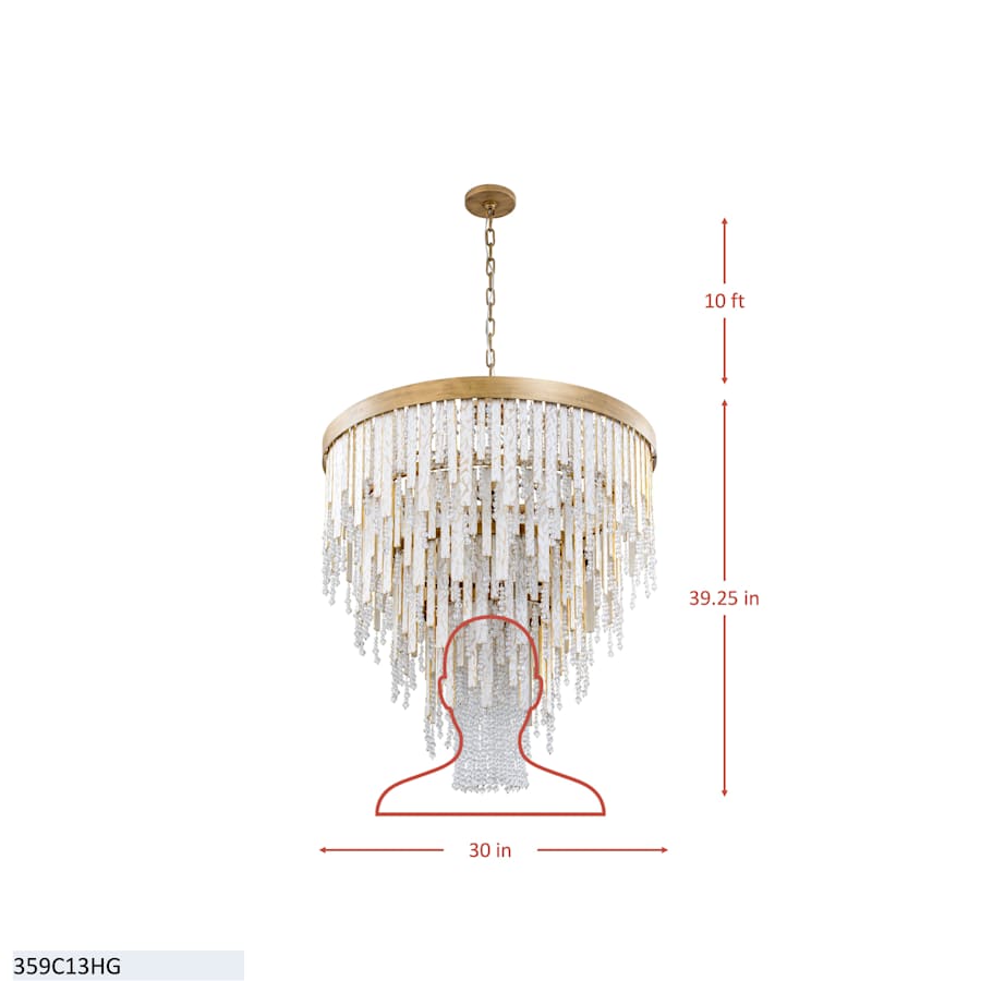Varaluz Lafayette 13 Light 30" Wide Crystal Waterfall Chandelier