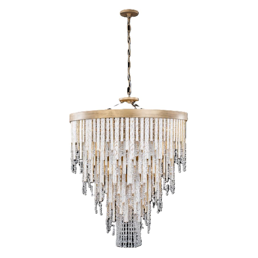 Varaluz Lafayette 13 Light 30" Wide Crystal Waterfall Chandelier