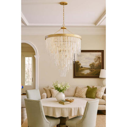Varaluz Lafayette 13 Light 30" Wide Crystal Waterfall Chandelier