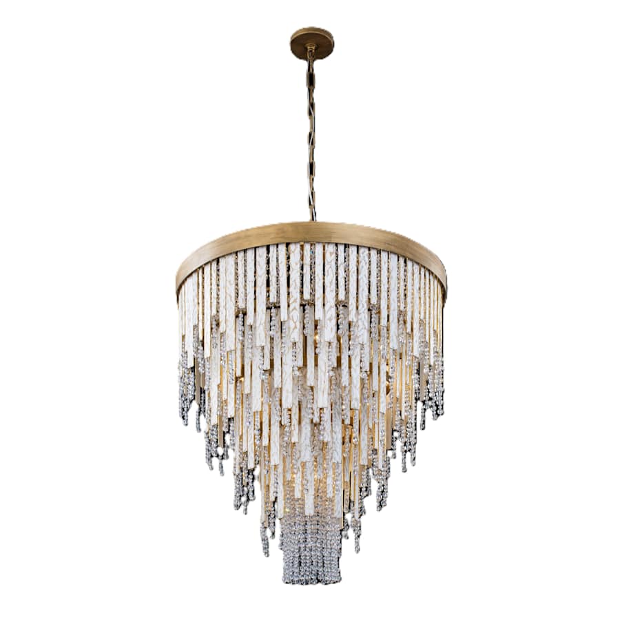 Varaluz Lafayette 13 Light 30" Wide Crystal Waterfall Chandelier