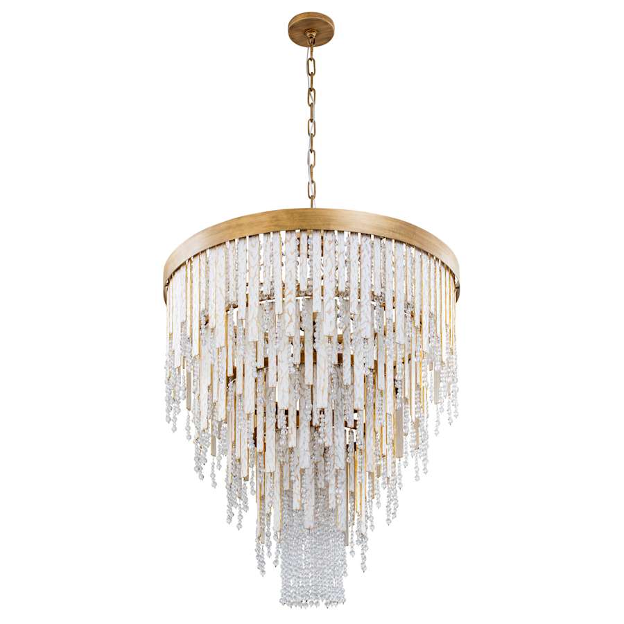 Varaluz Lafayette 13 Light 30" Wide Crystal Waterfall Chandelier