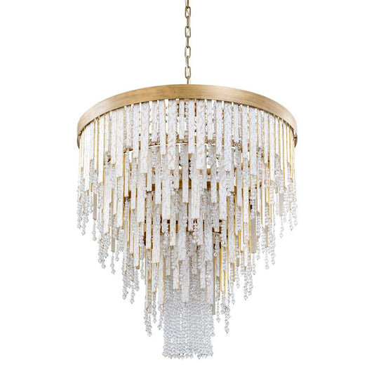 Varaluz Lafayette 13 Light 30" Wide Crystal Waterfall Chandelier