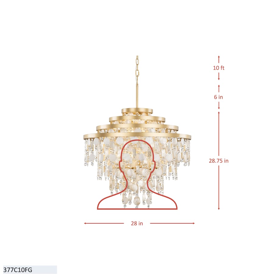 Varaluz Kalani 10 Light 28" Wide Waterfall Chandelier