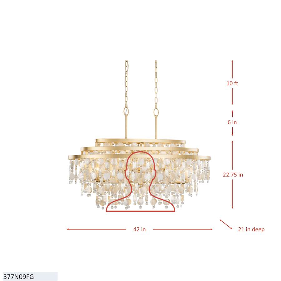 Varaluz Kalani 9 Light 42" Wide Linear Pendant