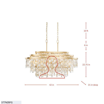 Varaluz Kalani 9 Light 42" Wide Linear Pendant