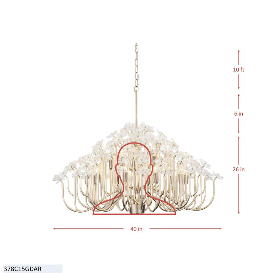 Varaluz Wildflower 15 Light 40" Wide Candle Style Chandelier
