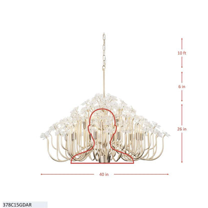 Varaluz Wildflower 15 Light 40" Wide Candle Style Chandelier