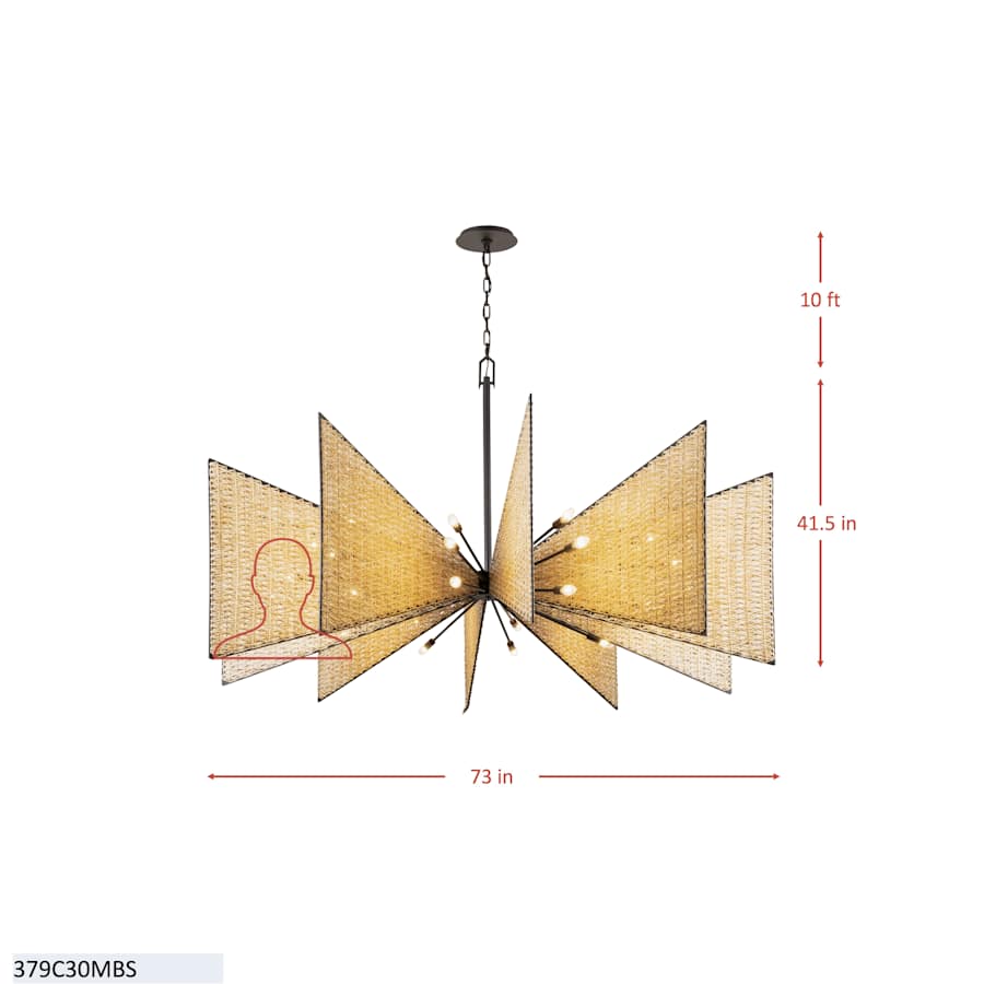 Varaluz Machina 30 Light 73" Wide Abstract Sputnik Chandelier