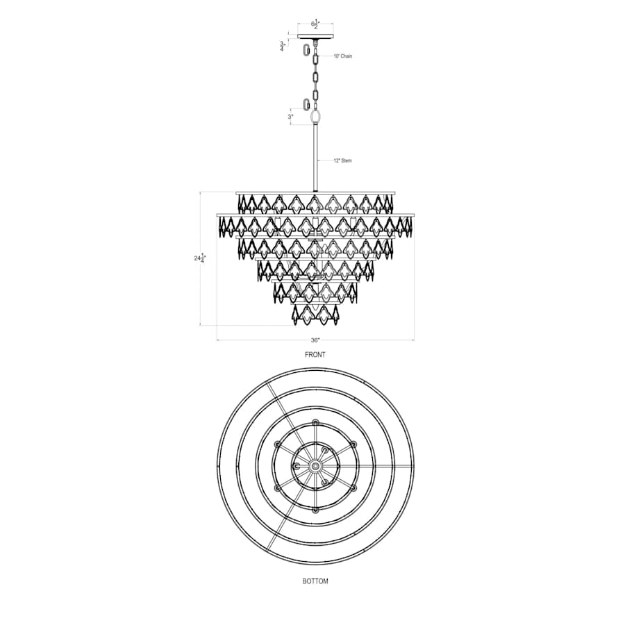 Varaluz Fleur 10 Light 36" Wide Ring Chandelier