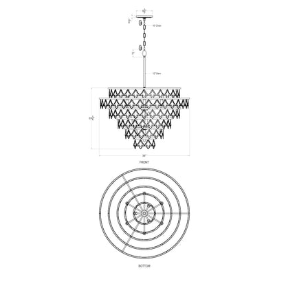 Varaluz Fleur 10 Light 36" Wide Ring Chandelier